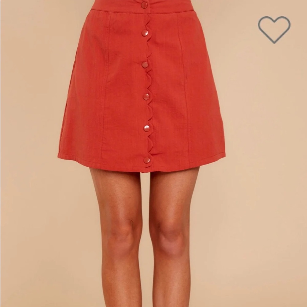 Rust Scalloped Skirt